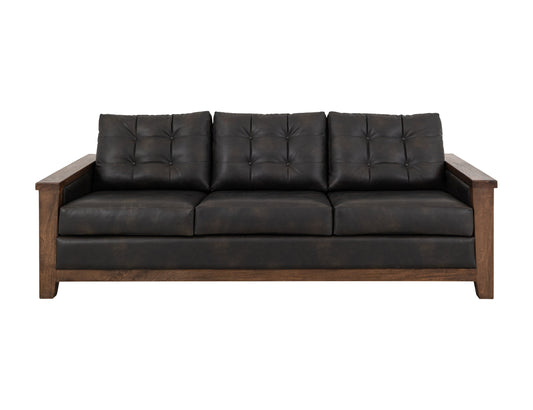 Wooden Frame, Upholstered Sofa - Licorice Black