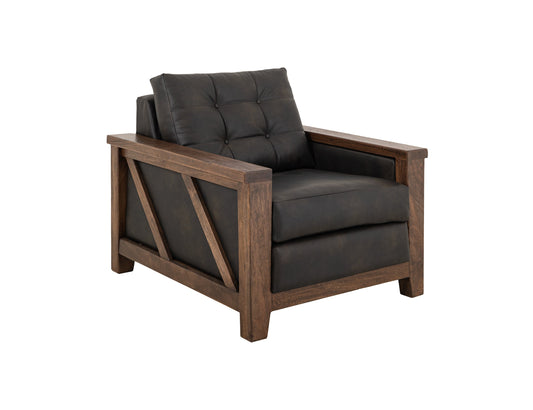 Wooden Frame & Base, Armchair - Licorice Black