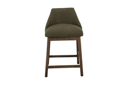 Wooden Frame and Upholstered Seat, Barstool 24" - Moss Green