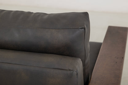 Wooden Frame, Upholstered Sofa - Licorice Black