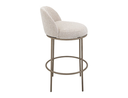 Upholstered Seat & Metal Frame Barstool, 30" - Light Cream