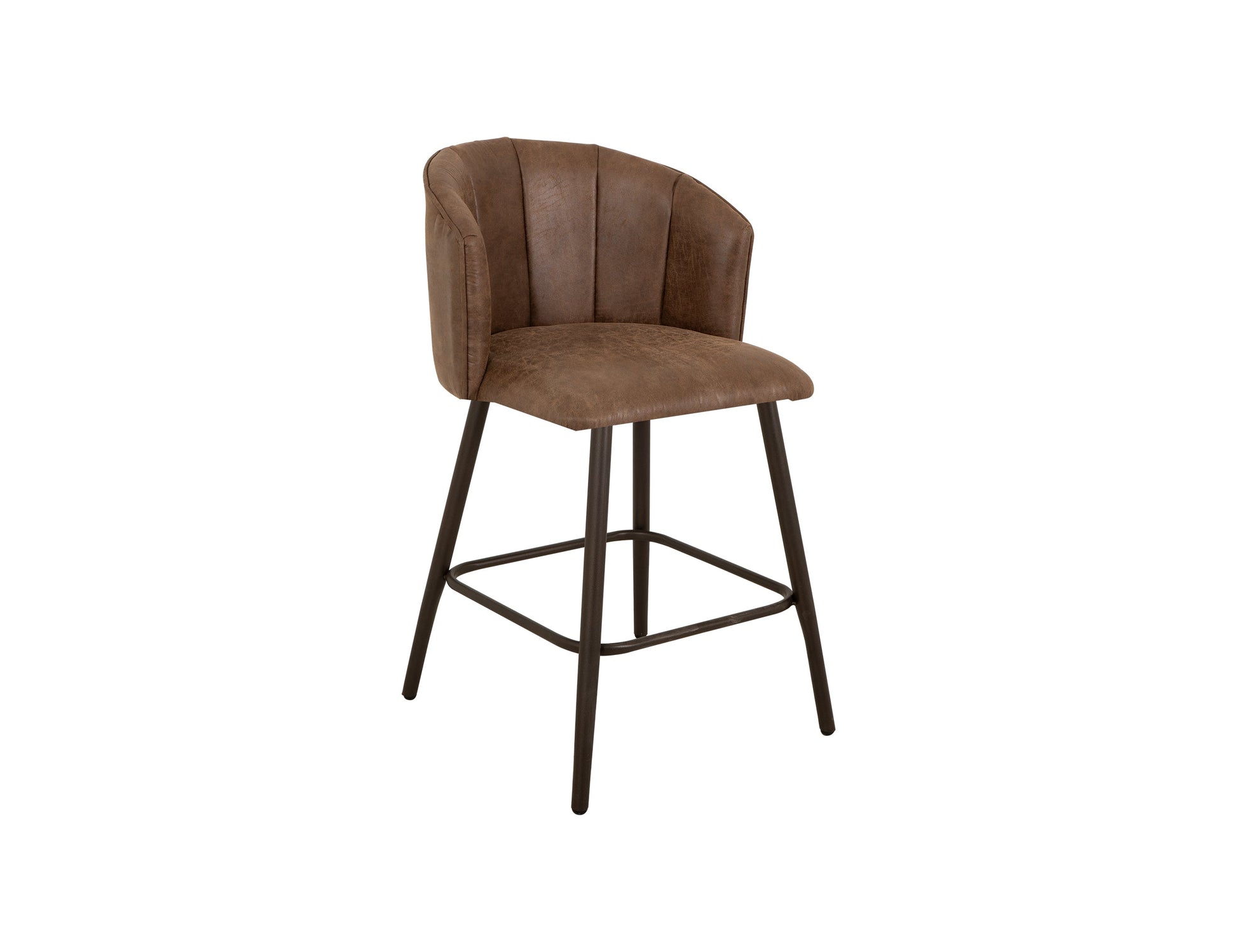 Upholstered Seat & Metal Frame Bar Stool, 24" - Caramel Color