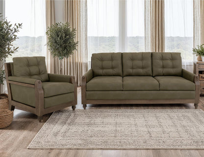 Wooden Frame & Base, Sofa - Sand Brown