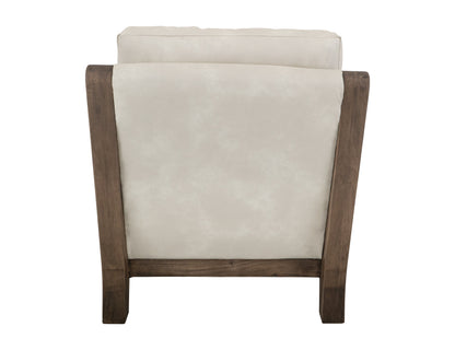 Wooden Frame, Upholstered Armchair - Opal Beige