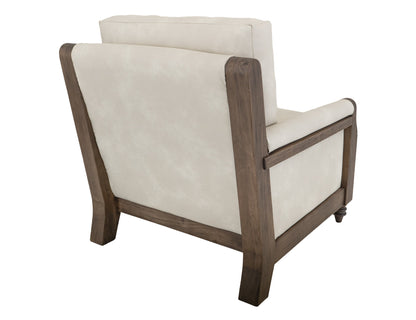 Wooden Frame, Upholstered Armchair - Opal Beige