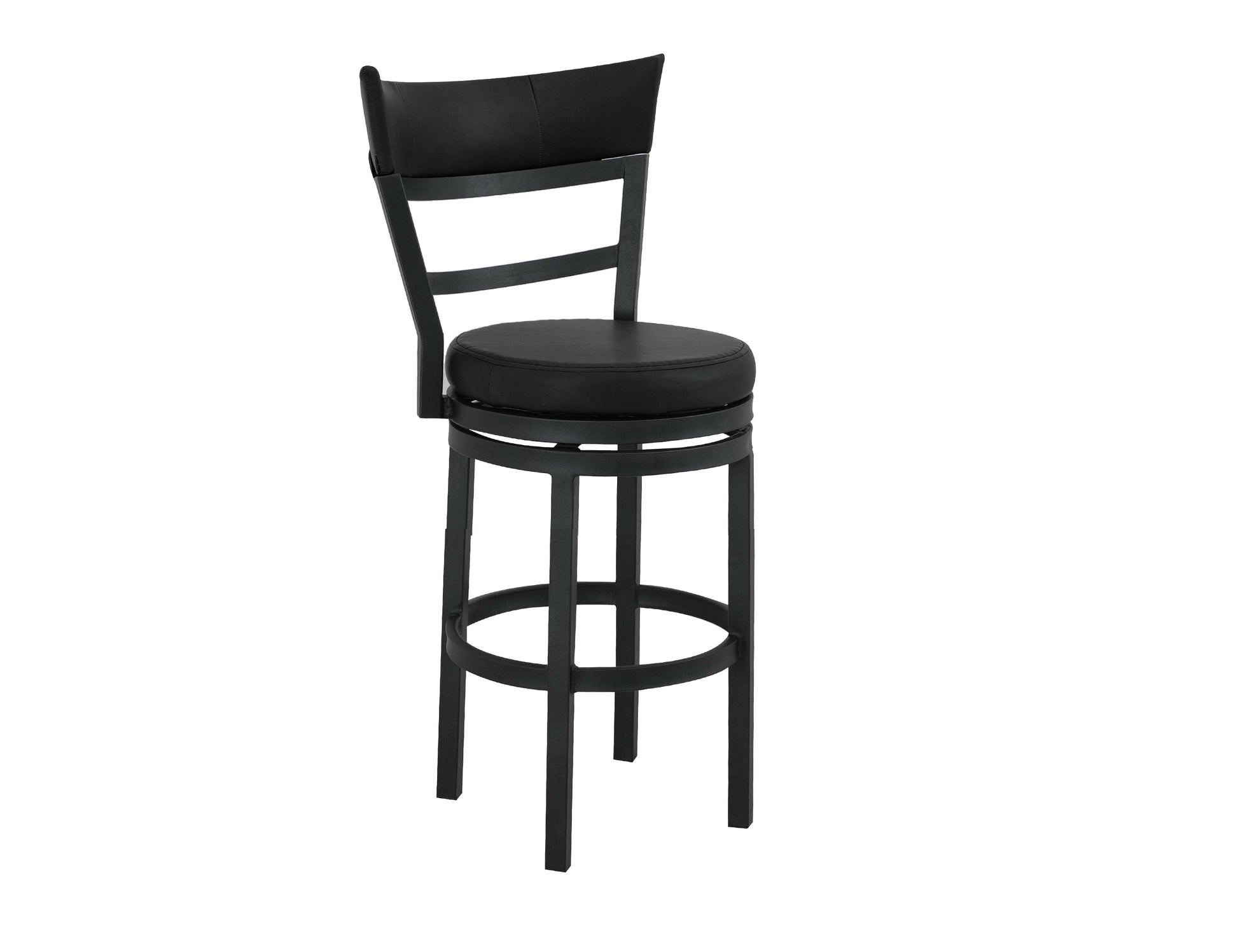 Upholstered Seat & Metal Frame Barstool, 24" - Licorice Brown