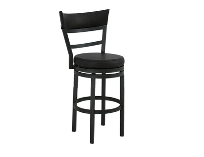 Upholstered Seat & Metal Frame Barstool, 24" - Licorice Brown