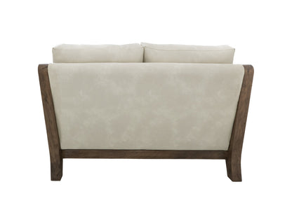 Wooden Frame, Upholstered Loveseat - Opal Beige