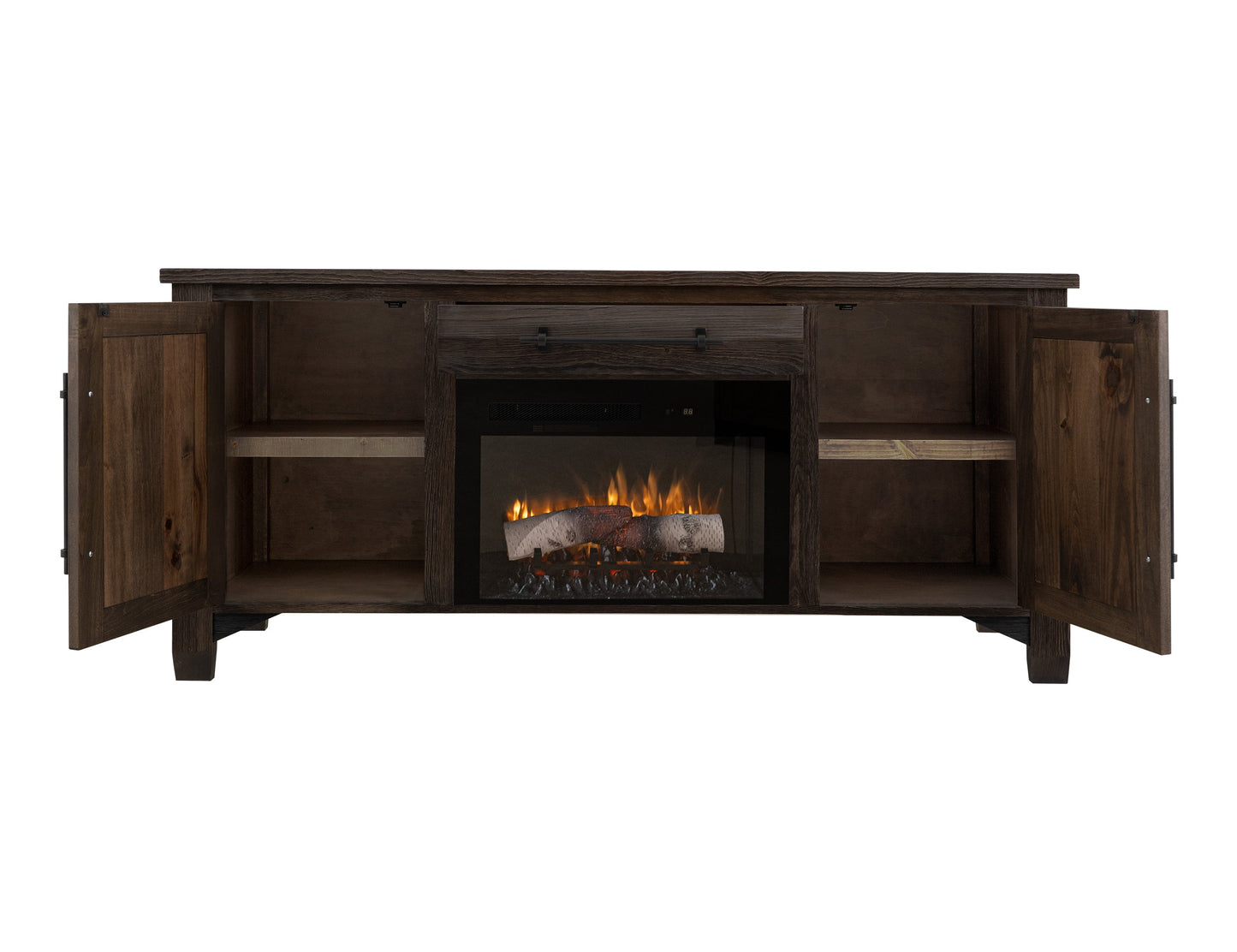1 Drawer, 2 Door, TV Stand for electric fireplace - Multicolor