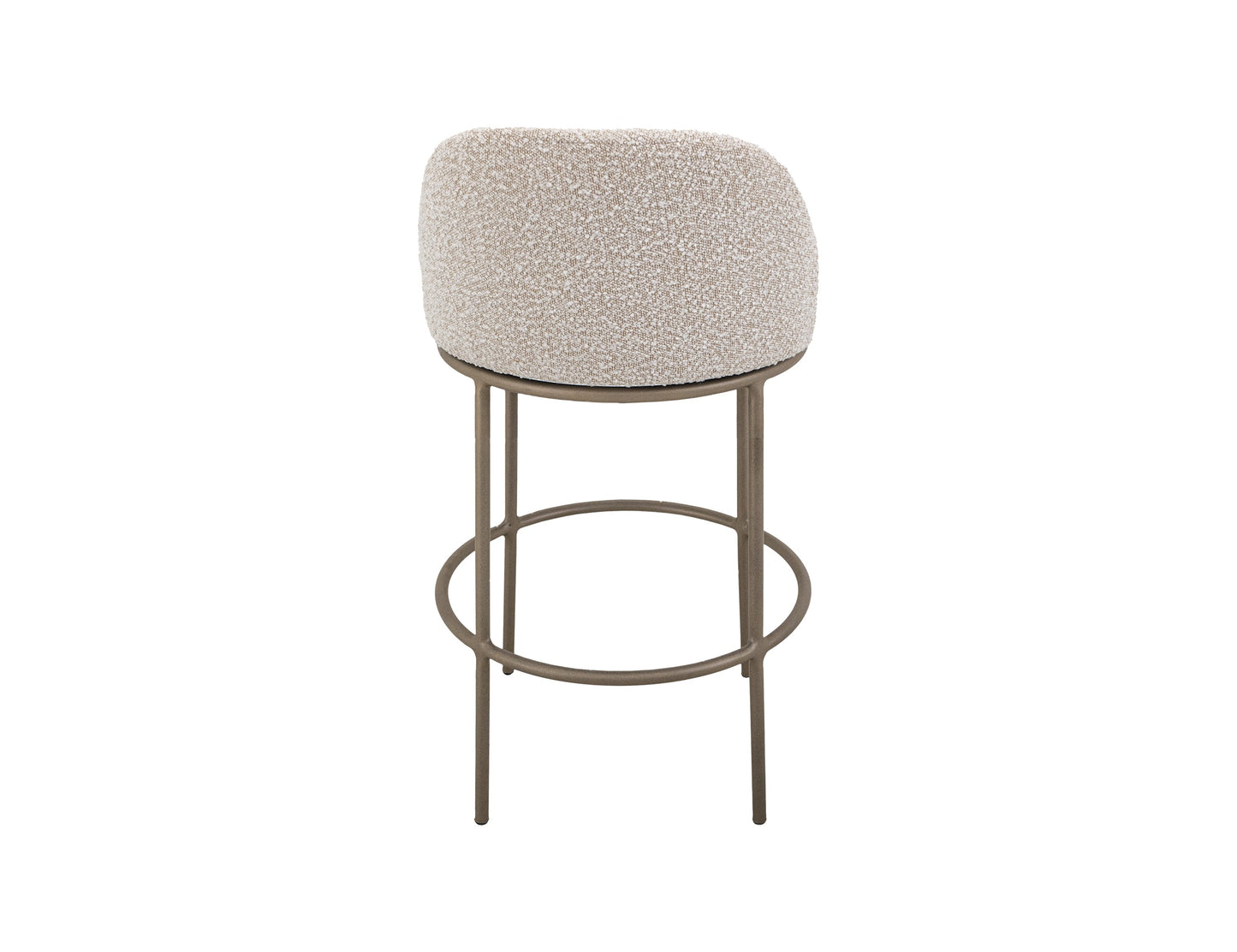 Upholstered Seat & Metal Frame Barstool, 24" - Light Cream