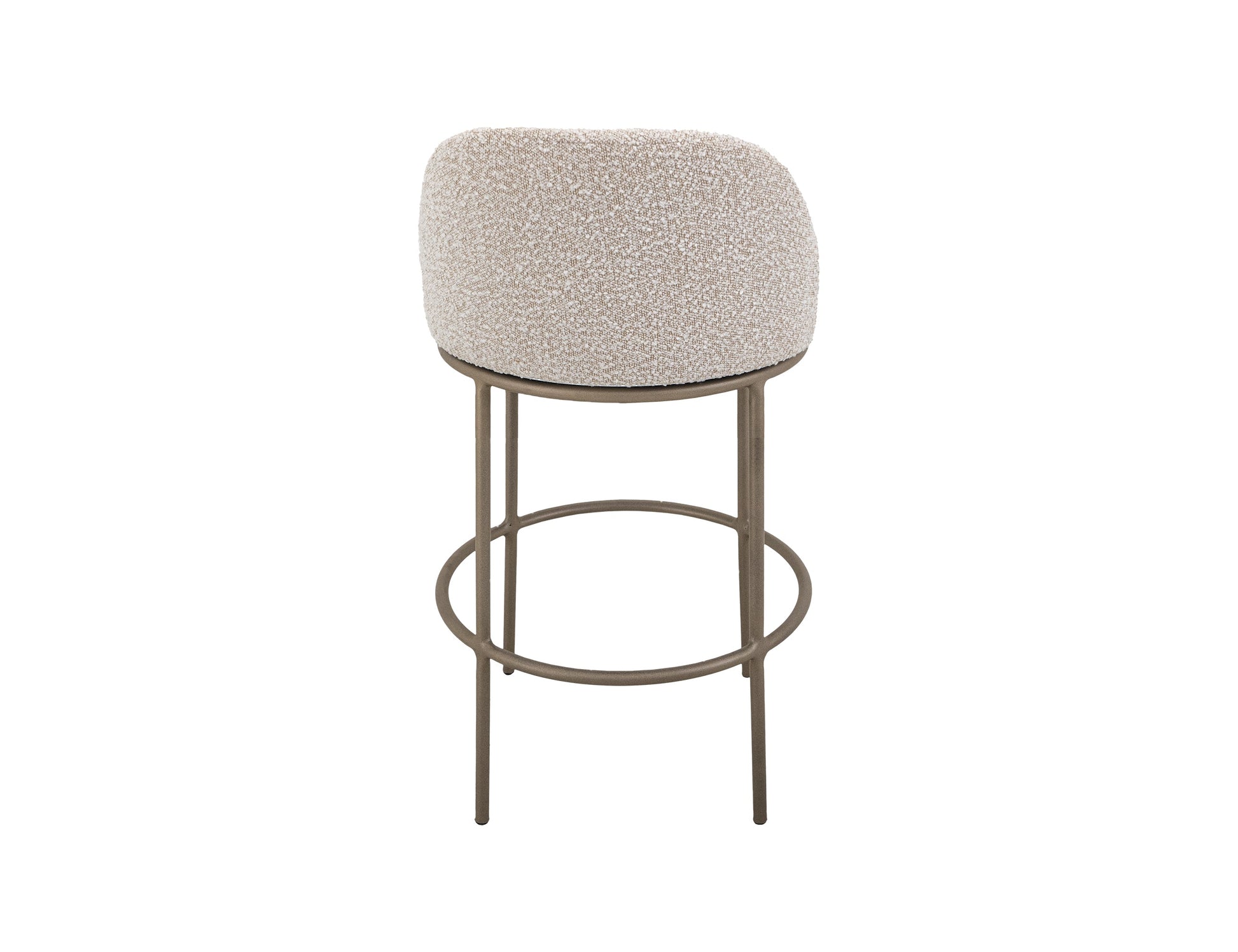 Upholstered Seat & Metal Frame Barstool, 24" - Light Cream