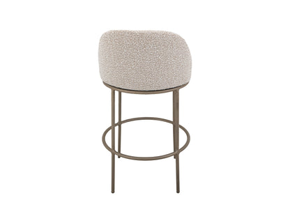 Upholstered Seat & Metal Frame Barstool, 24" - Light Cream