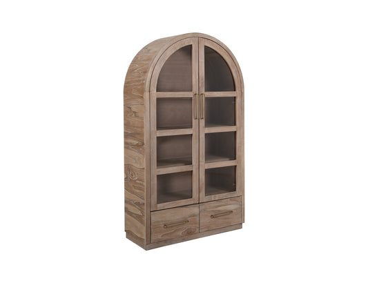 2 Drawer & 2 Glass Doors, Cabinet - Ivory White