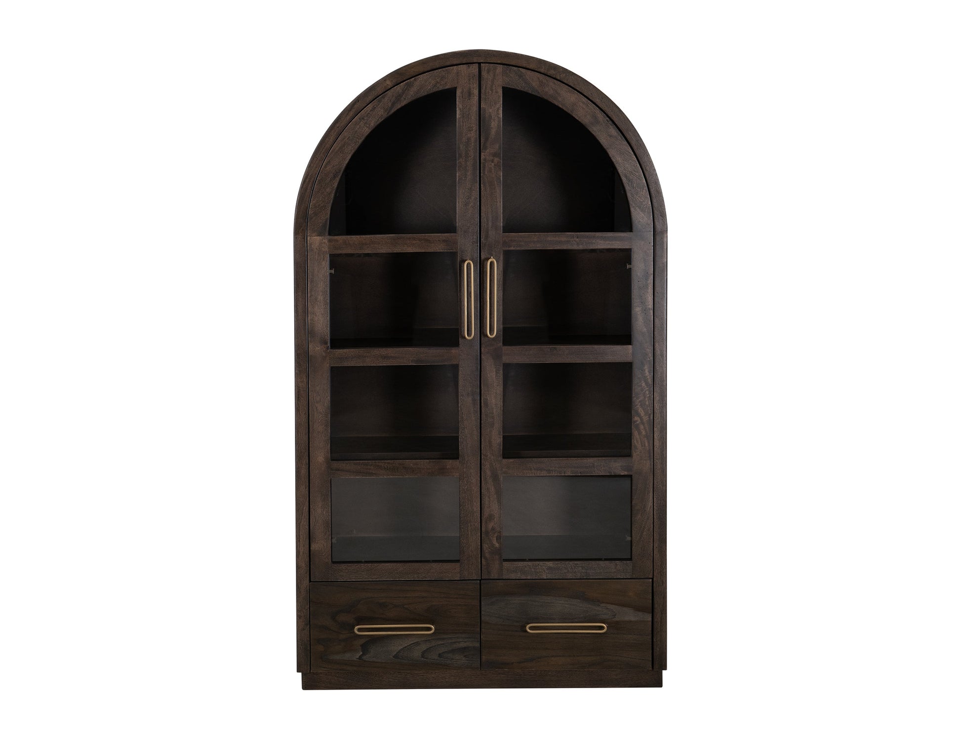 2 Drawer & 2 Glass Doors, Cabinet - Oil Black