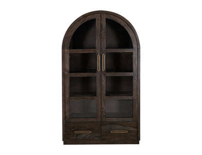 2 Drawer & 2 Glass Doors, Cabinet - Oil Black