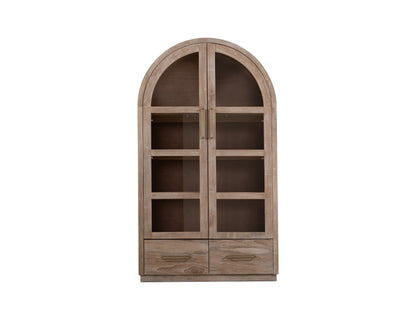 2 Drawer & 2 Glass Doors, Cabinet - Ivory White