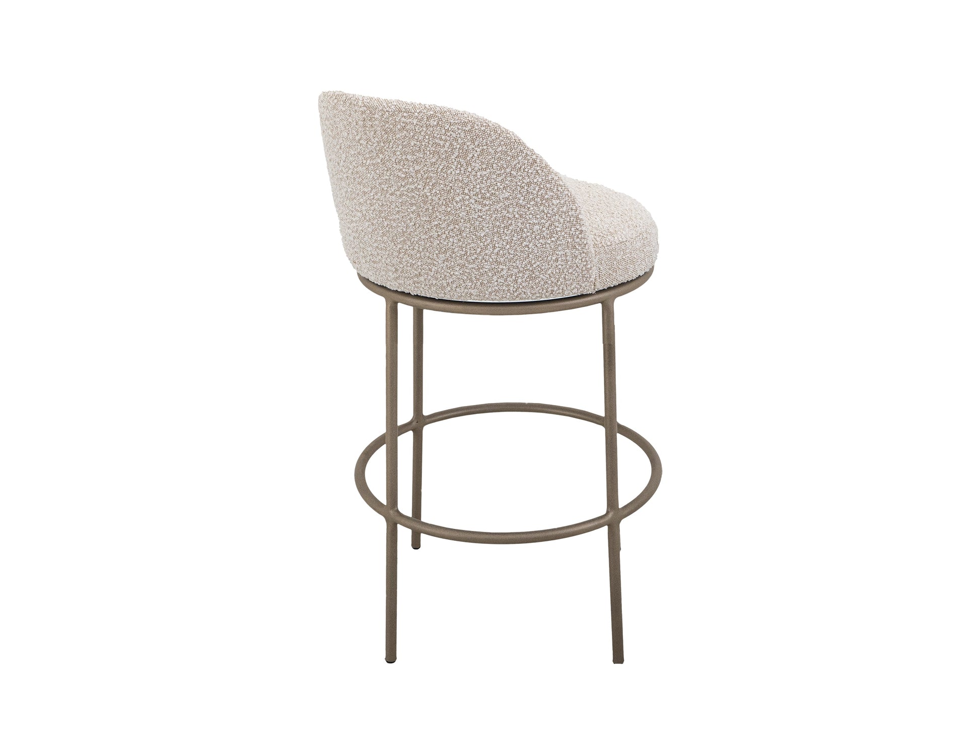 Upholstered Seat & Metal Frame Barstool, 24" - Light Cream