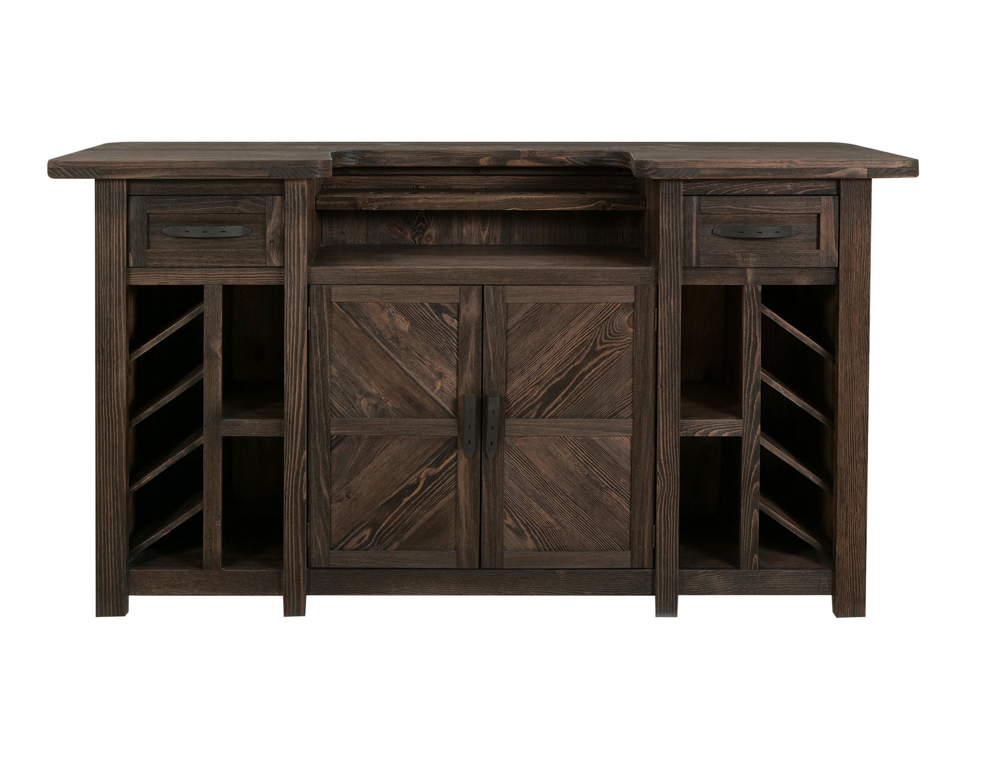 2 Drawer, 2 Door, Bar - Rookwood Brown