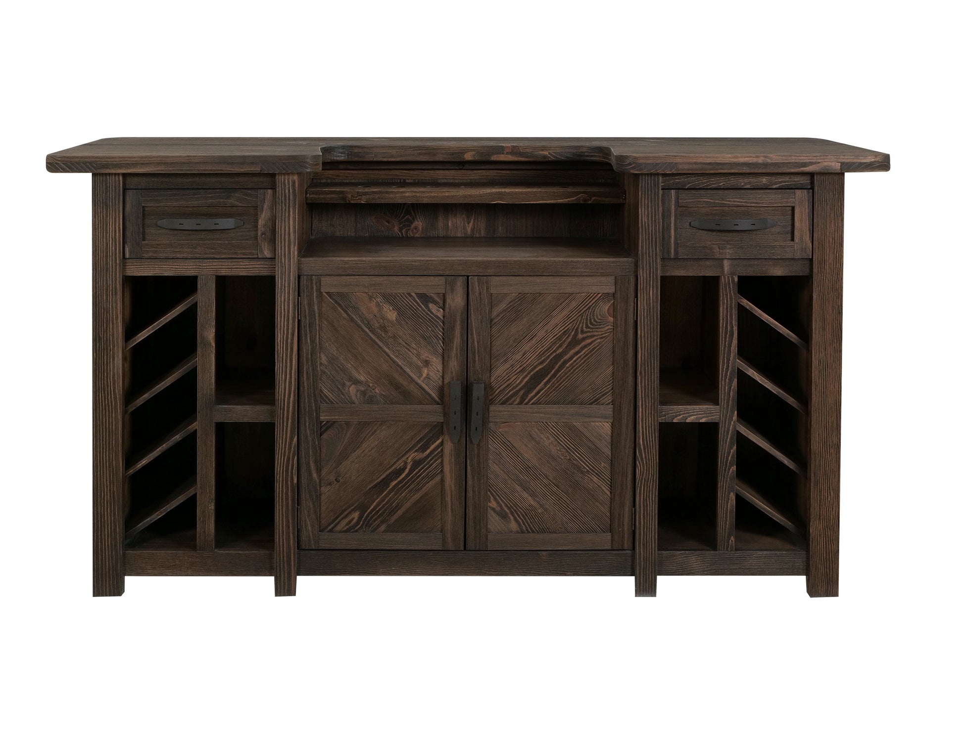 2 Drawer, 2 Door, Bar - Rookwood Brown