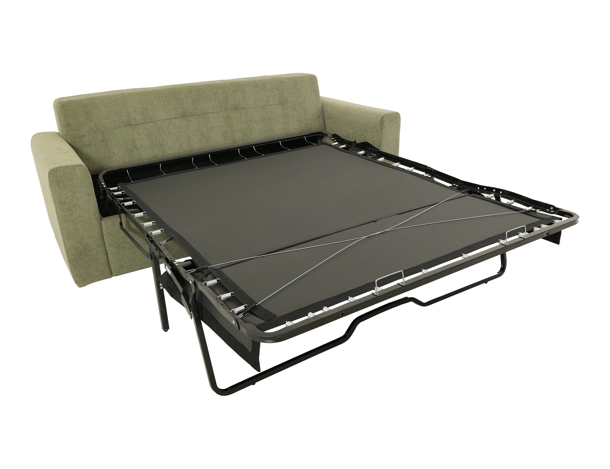 Pull-Out Sofa Bed Sleeper, Queen-Size mattress - Olive Green
