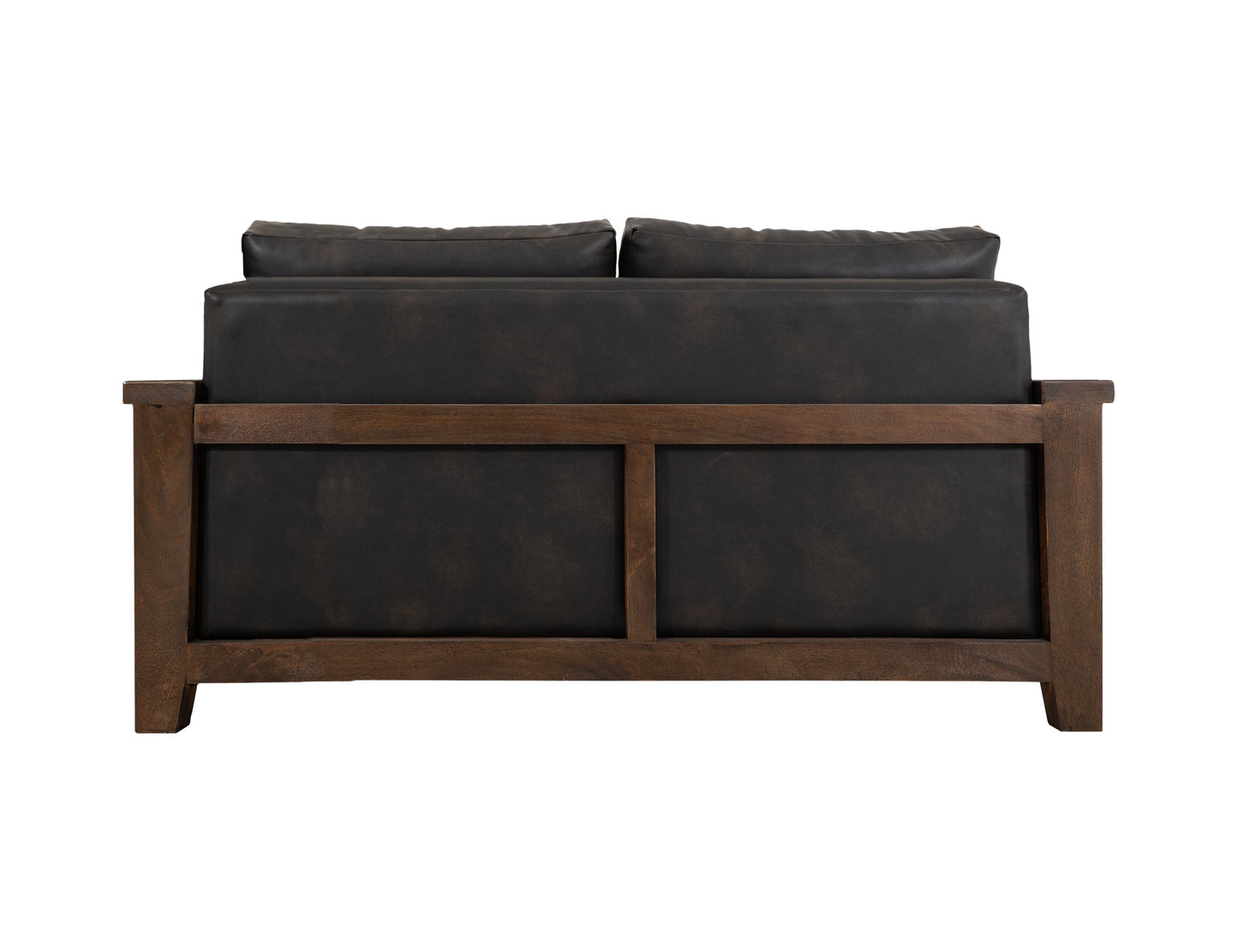 Wooden Frame, Upholstered Loveseat - Licorice Black