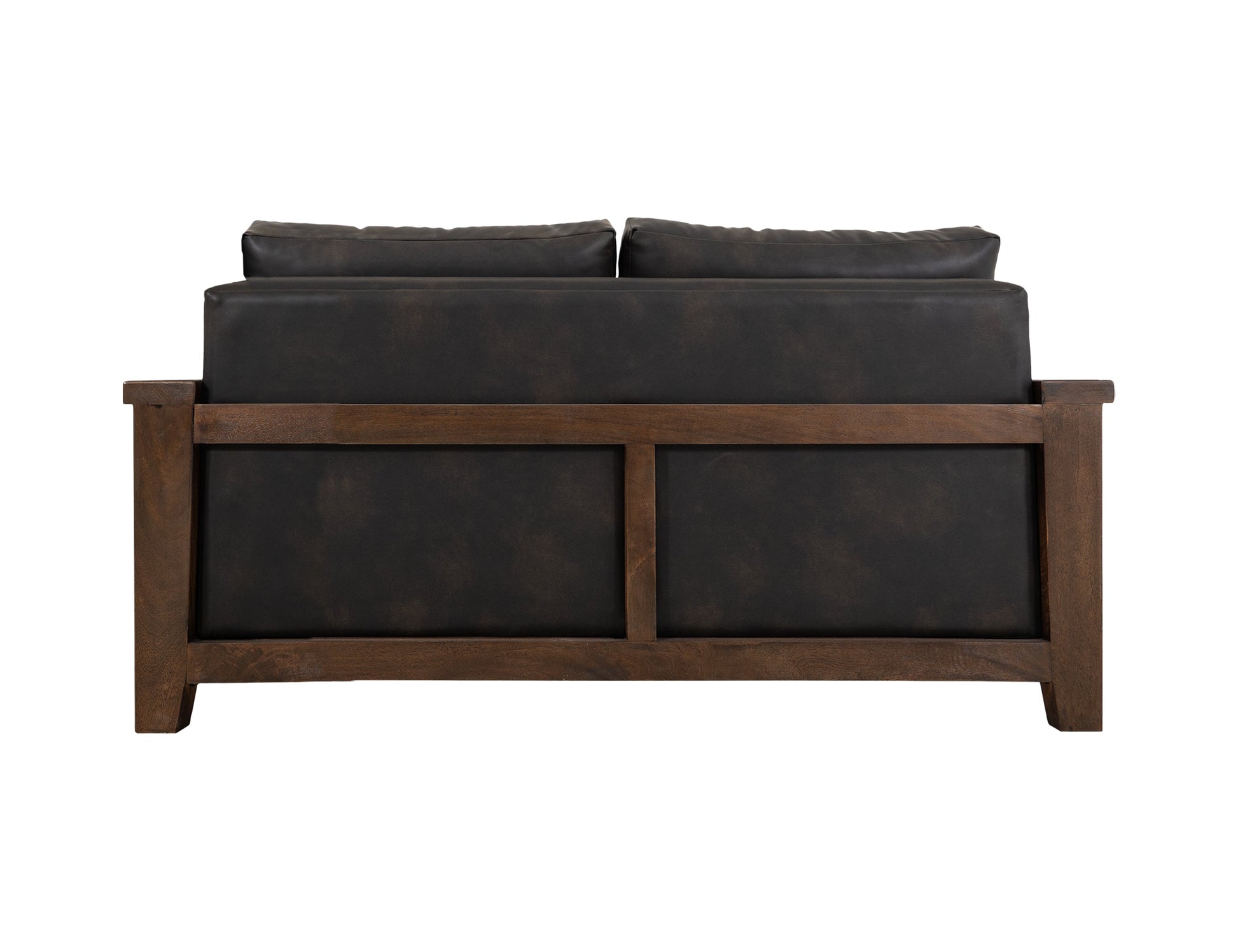 Wooden Frame, Upholstered Loveseat - Licorice Black