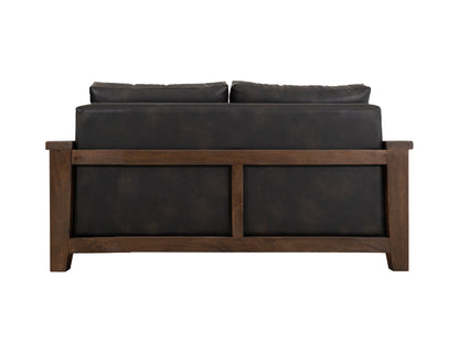 Wooden Frame, Upholstered Loveseat - Licorice Black