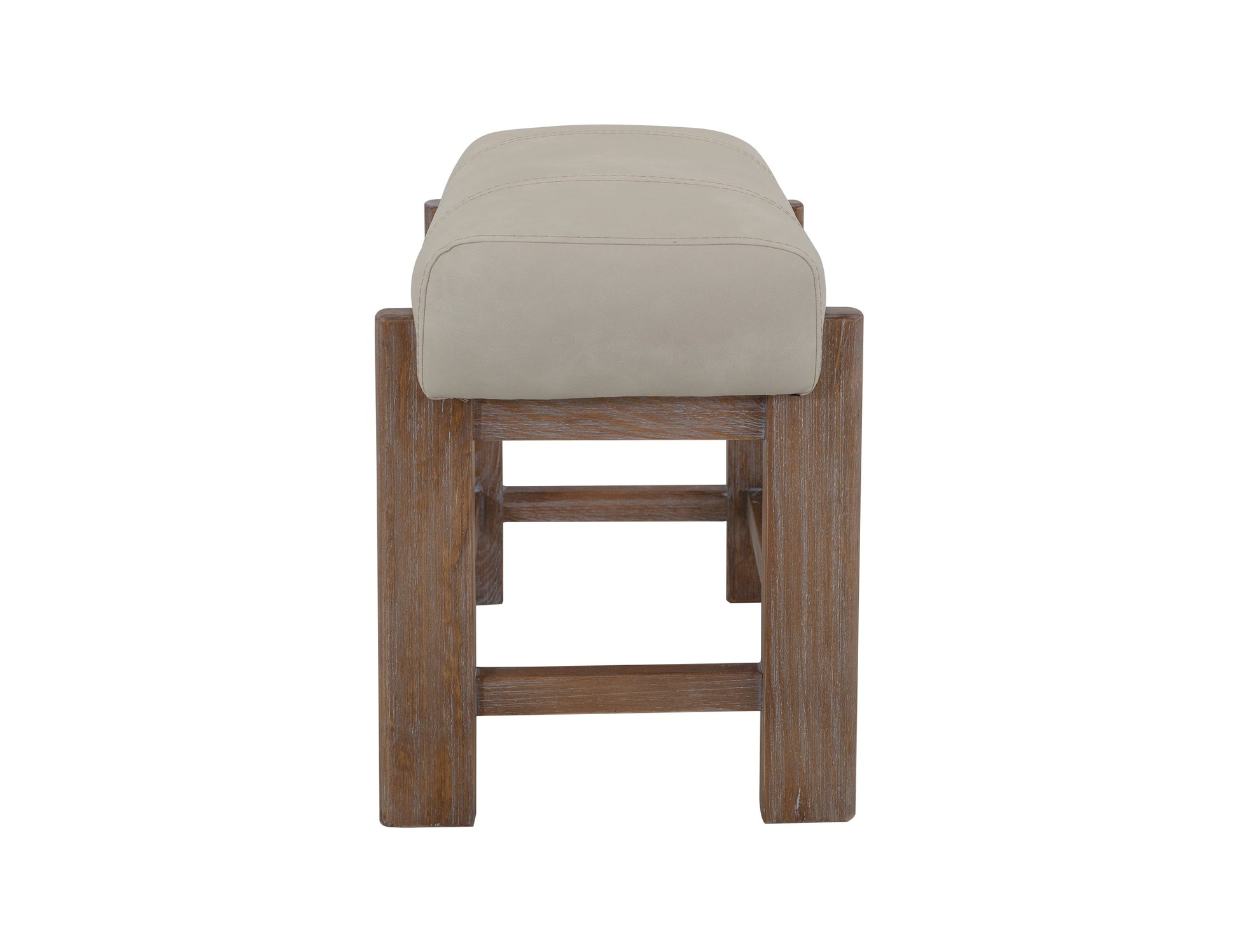 Wooden frame & upholstered seat, stool 24" - Ivory Gray