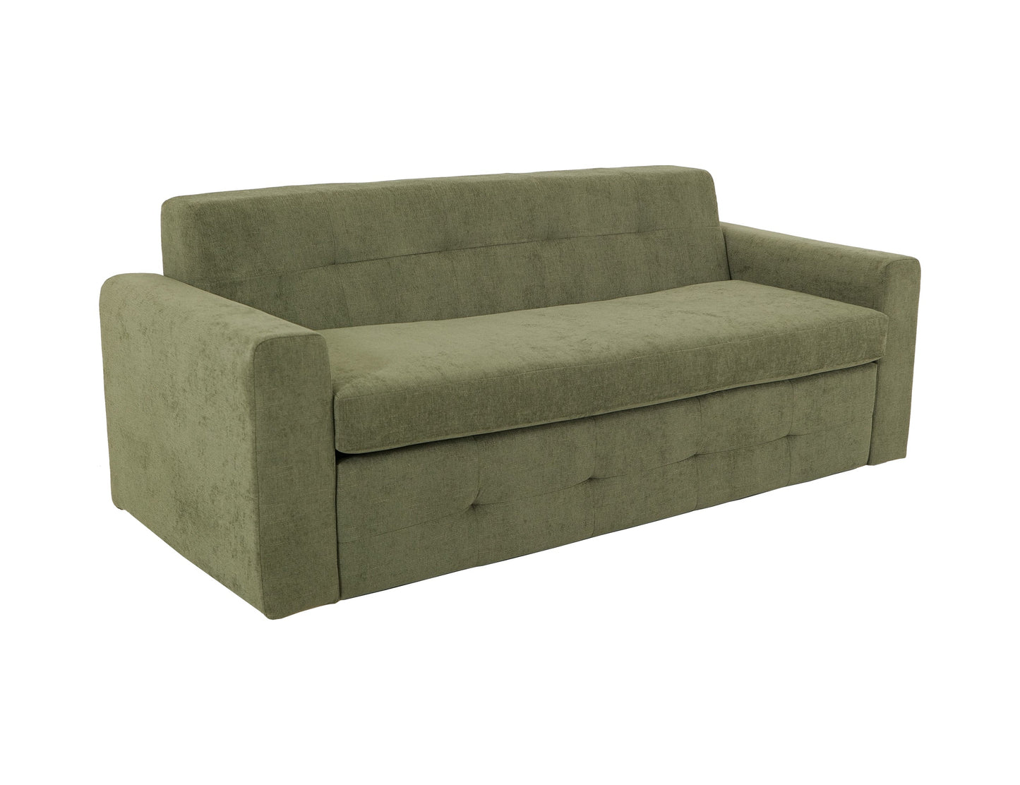 Pull-Out Sofa Bed Sleeper, Queen-Size mattress - Olive Green