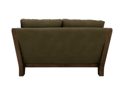 Wooden Frame, Upholstered Loveseat - Sand Brown