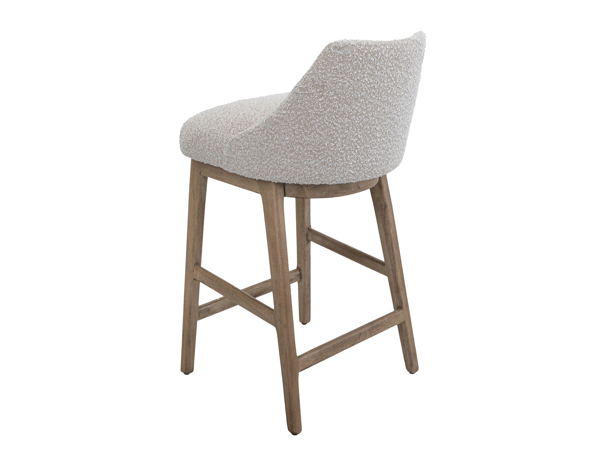 Wooden Frame and Upholstered Seat, Barstool 30" - Light Cream