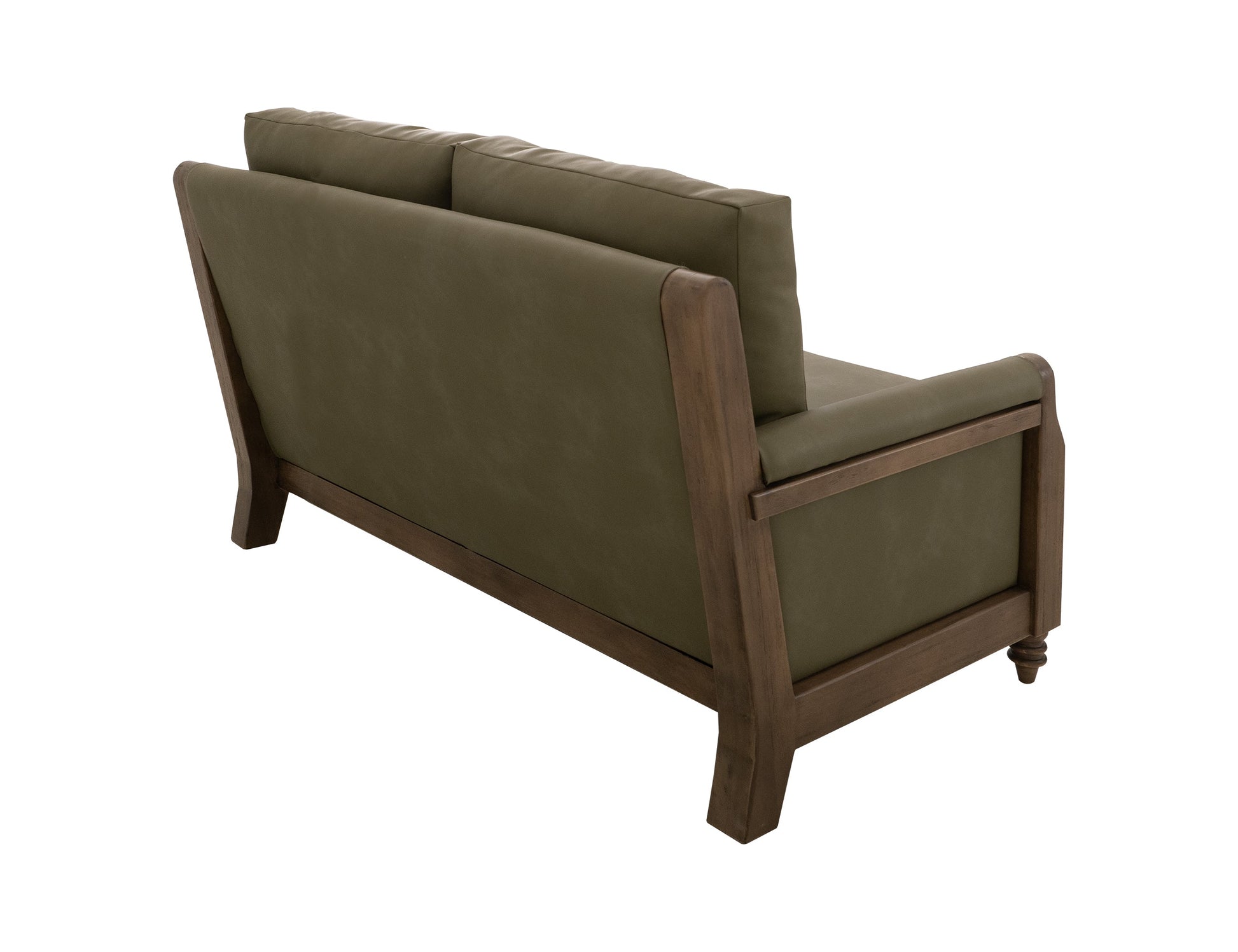 Wooden Frame, Upholstered Loveseat - Sand Brown