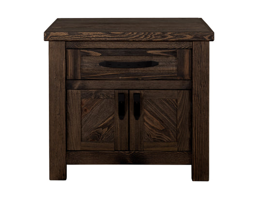 1 Drawer, 2 Door, Nightstand - Rookwood Brown