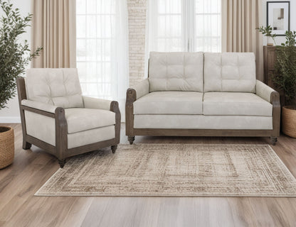 Wooden Frame, Upholstered Sofa - Opal Beige