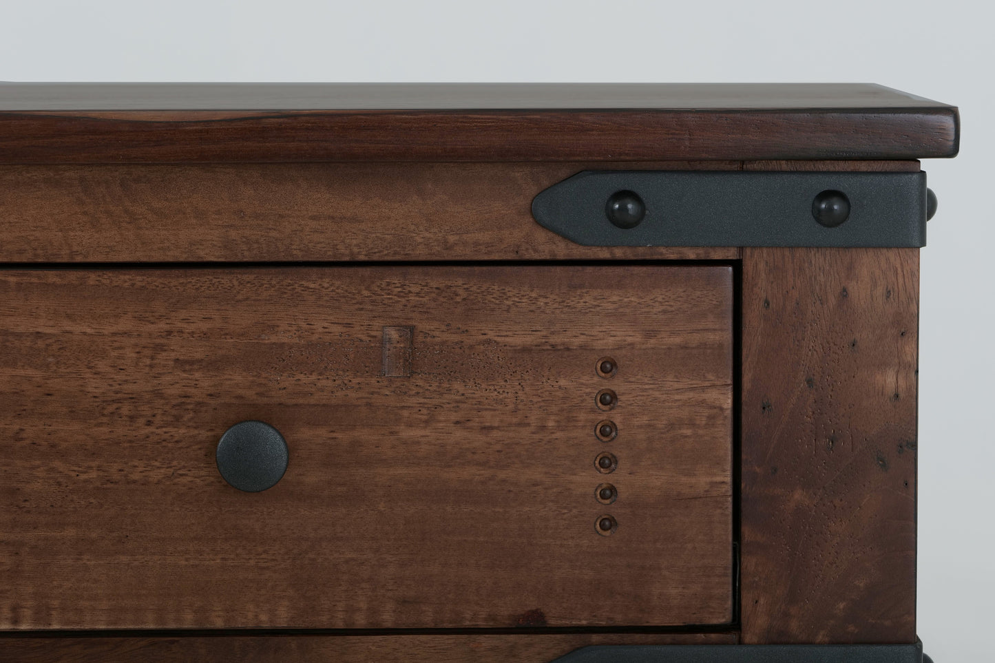 3 Drawer 4 Glass Doors 70" Console - Cinnamon Brown