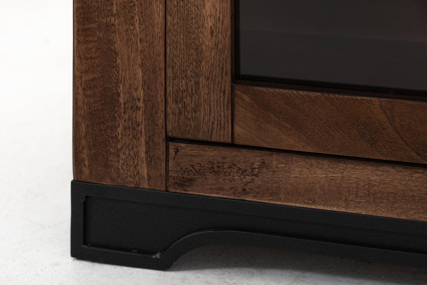 3 Drawer 4 Glass Doors 70" Console - Cinnamon Brown