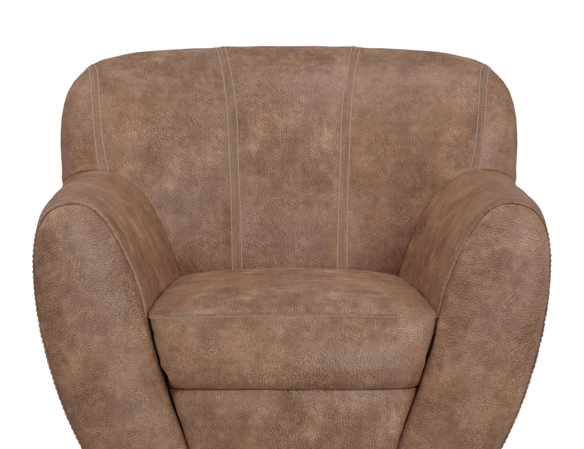 Wooden Frame & Metal Base, 360 Degree Swivel Accent Chair - Chocolate Brown