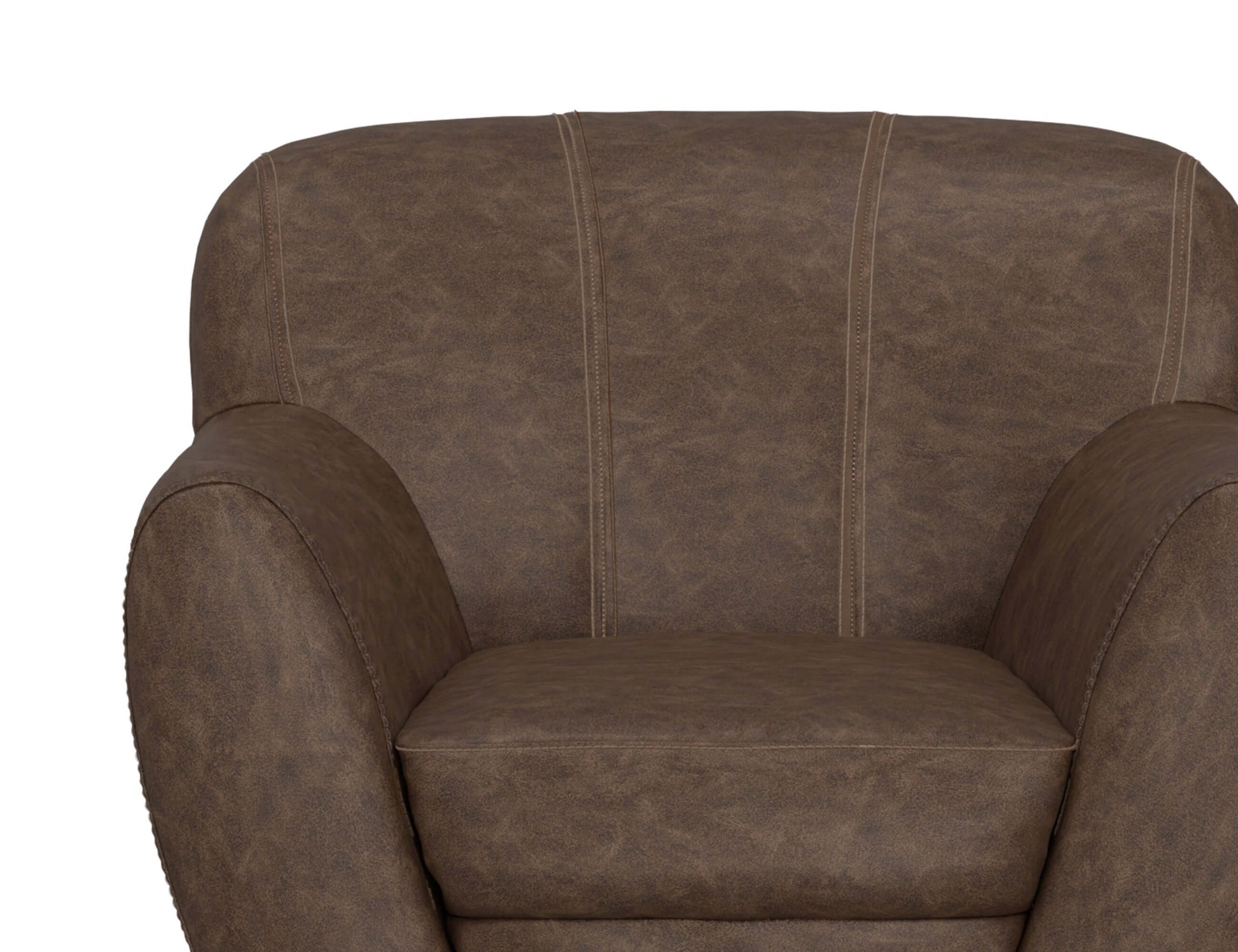 Wooden Frame & Metal Base, 360 Degree Swivel Accent Chair - Chocolate Brown