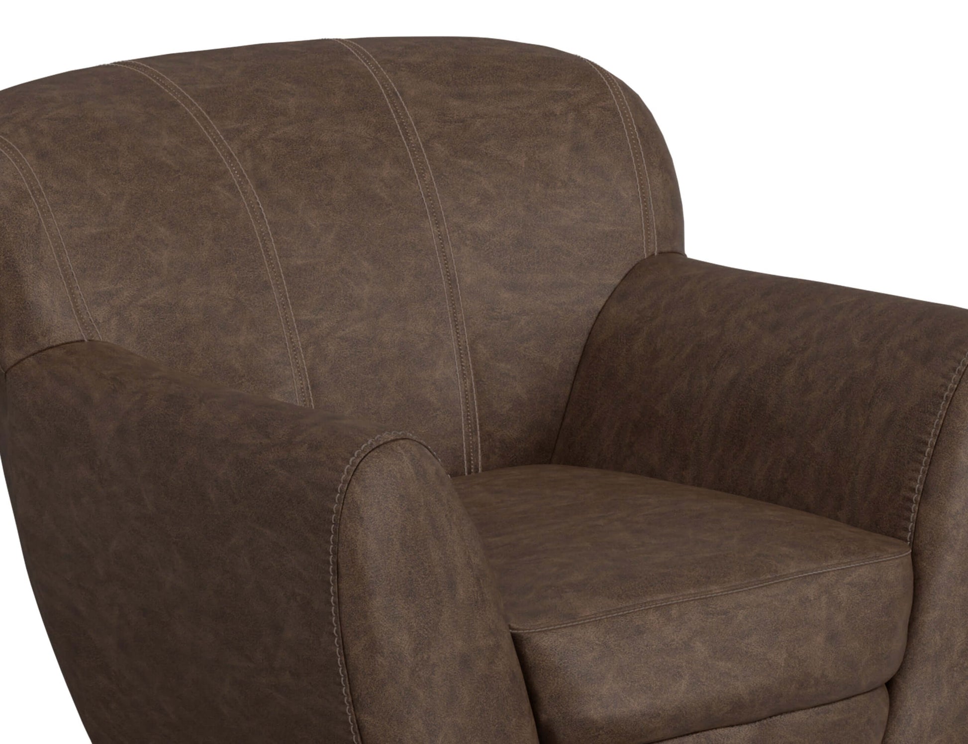 Wooden Frame & Metal Base, 360 Degree Swivel Accent Chair - Chocolate Brown