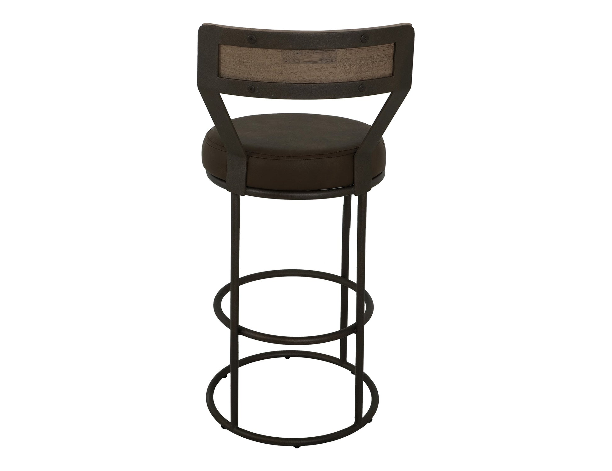 Upholstered Seat & Metal Frame Barstool, 24" - Dark Chocolate