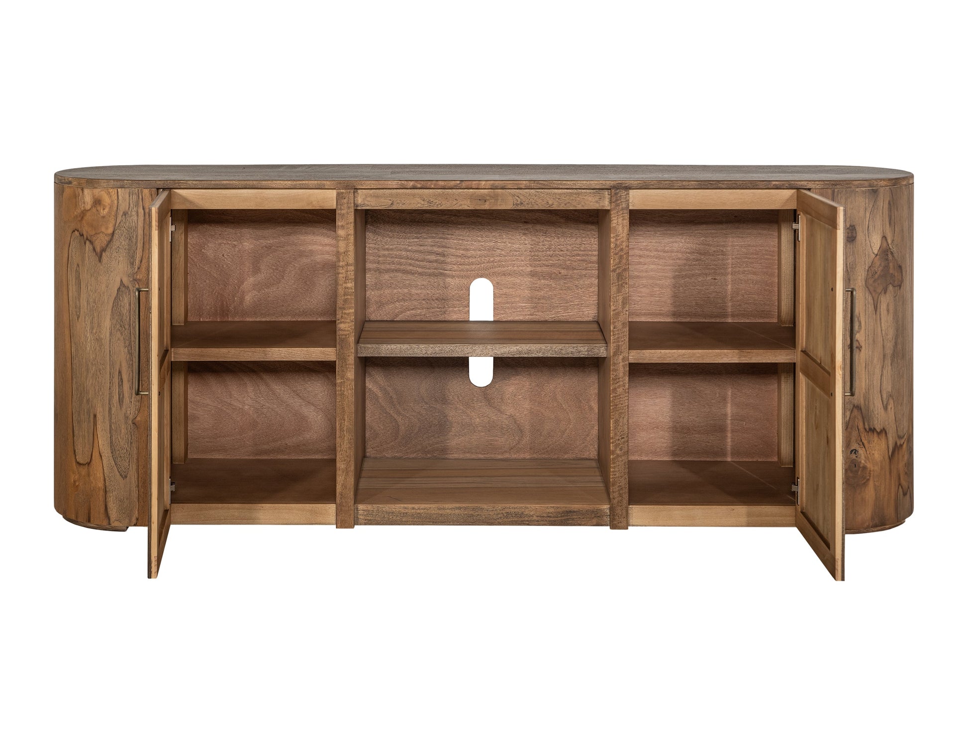 2 Door, TV Stand 80 - Almond And Barrel Brown