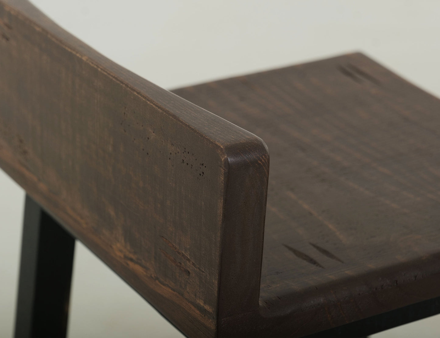 30" Wooden Stool - Black & Medium Brown