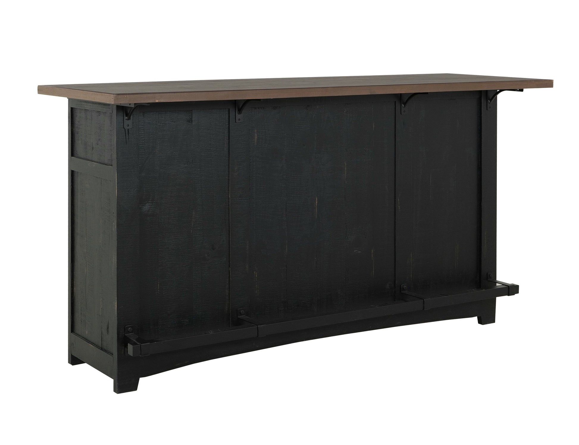 2 Drawer, 2 Shelves & 2 Doors Bar - Black & Medium Brown