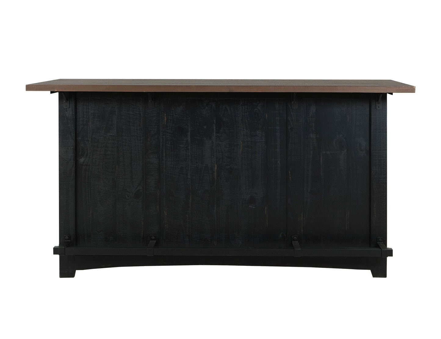 2 Drawer, 2 Shelves & 2 Doors Bar - Black & Medium Brown