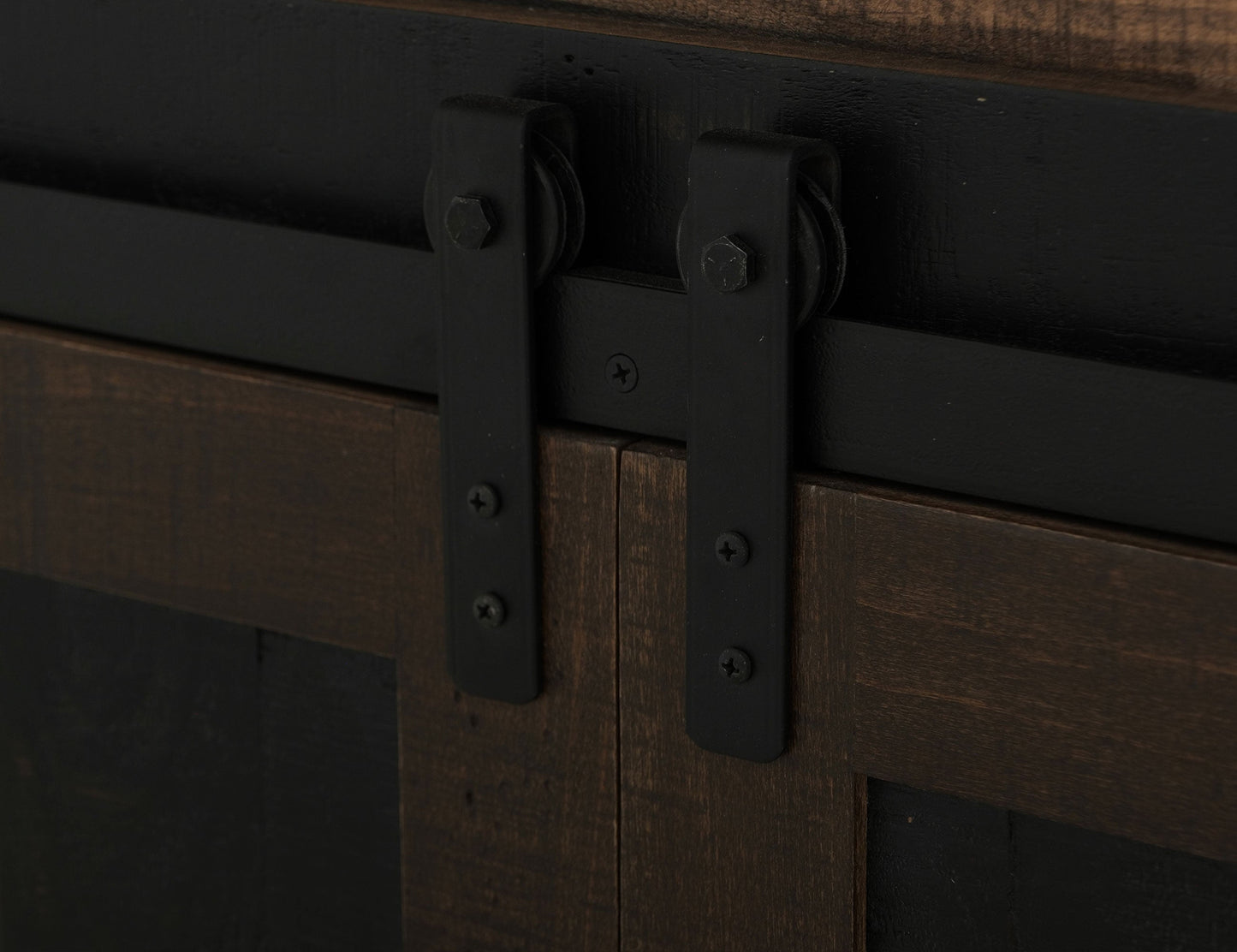 2 Drawer, 2 Shelves & 2 Doors Bar - Black & Medium Brown