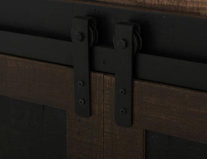 2 Drawer, 2 Shelves & 2 Doors Bar - Black & Medium Brown