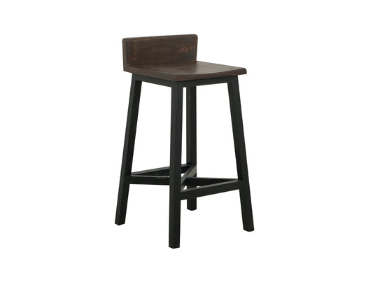 30" Wooden Stool - Black & Medium Brown