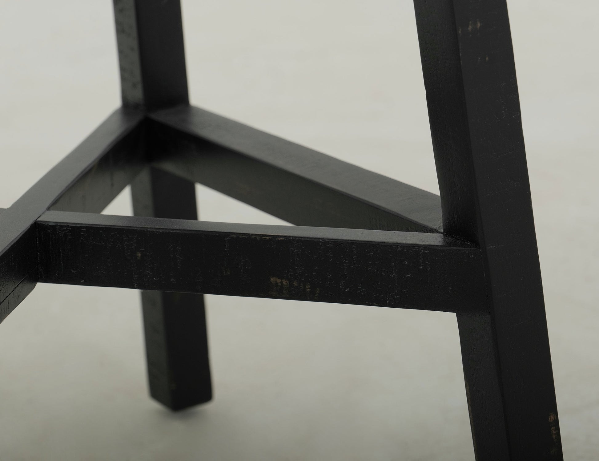 30" Wooden Stool - Black & Medium Brown