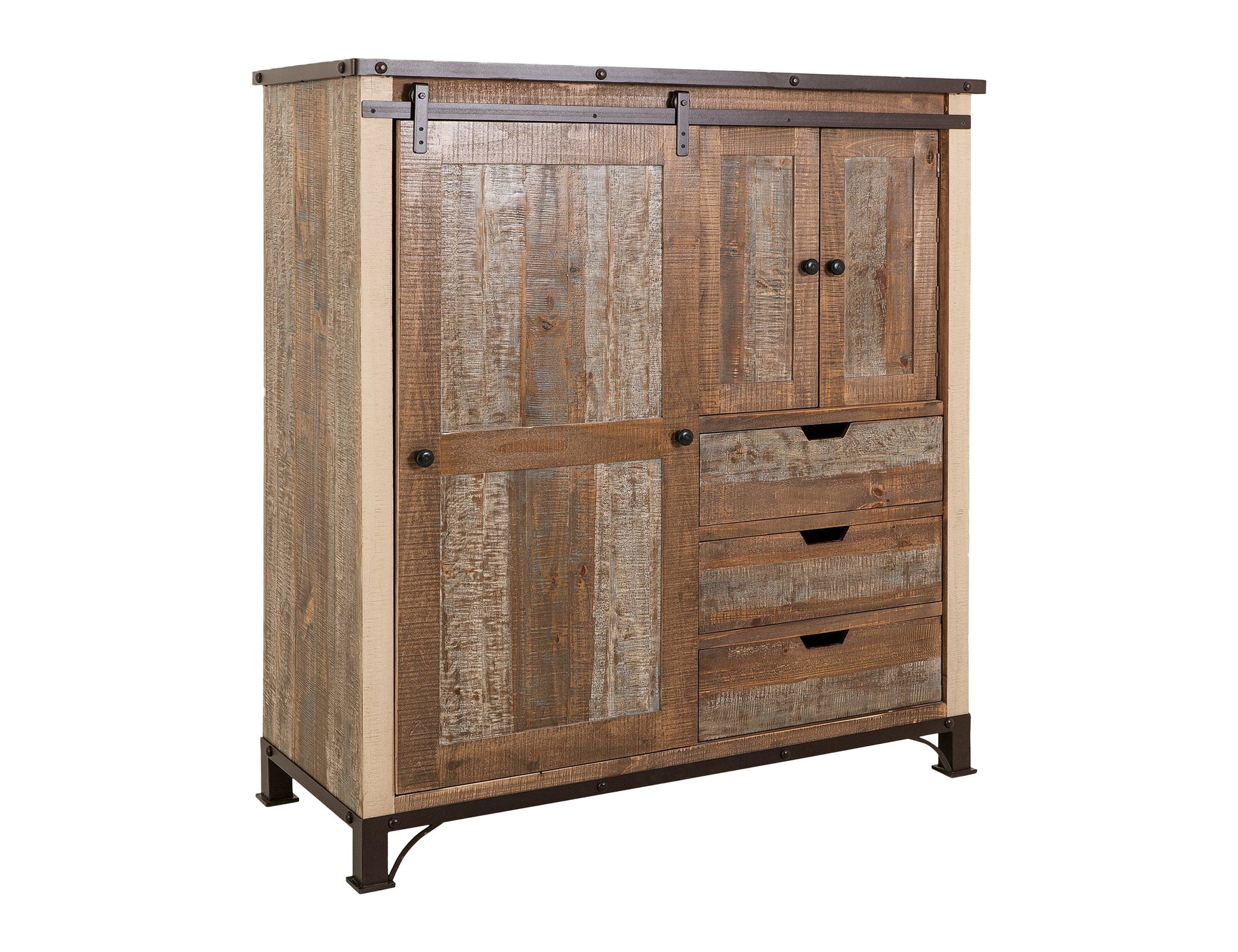 3 Drawer 1 Sliding Door 2 Door Gentleman's Chest - Multicolor
