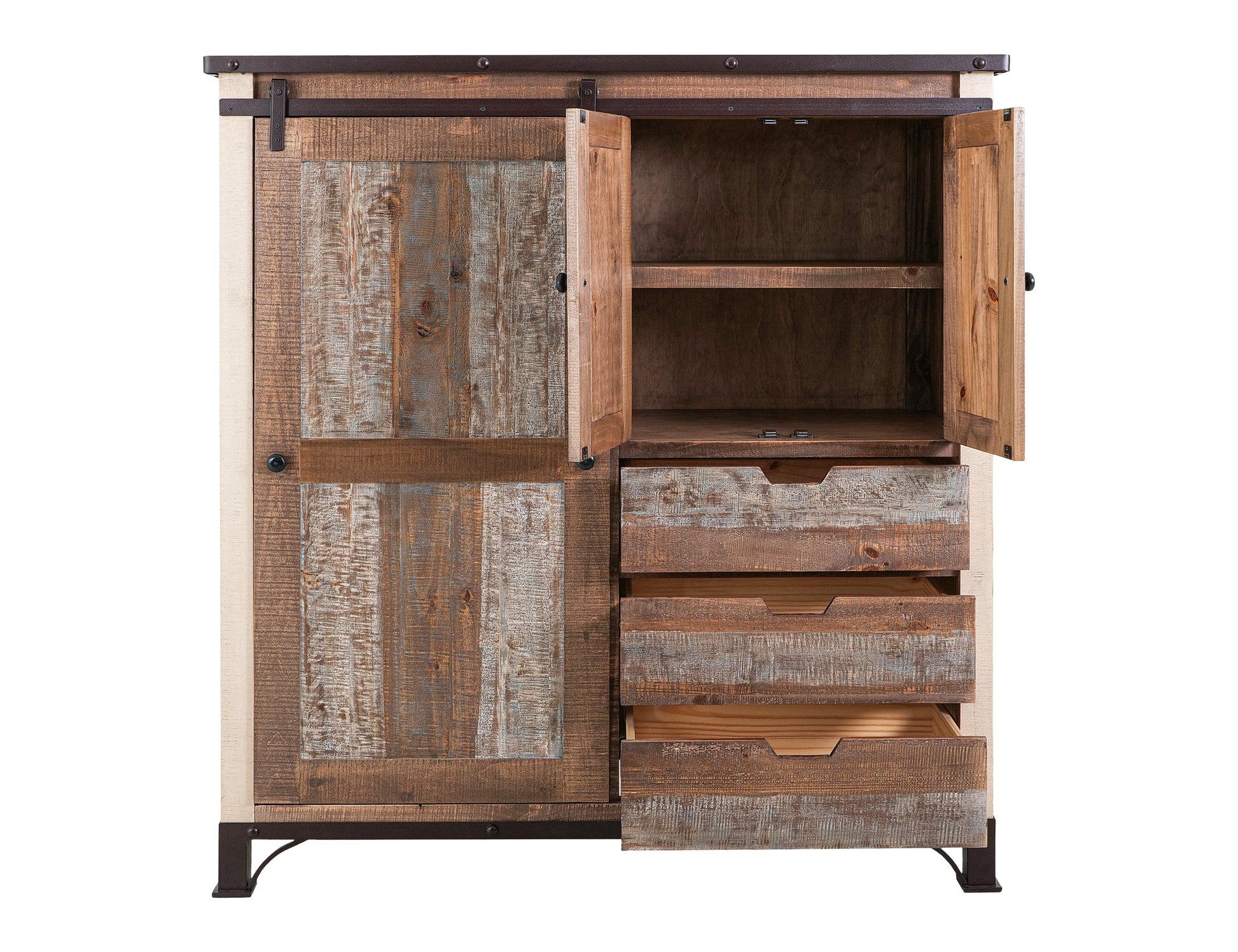 3 Drawer 1 Sliding Door 2 Door Gentleman's Chest - Multicolor